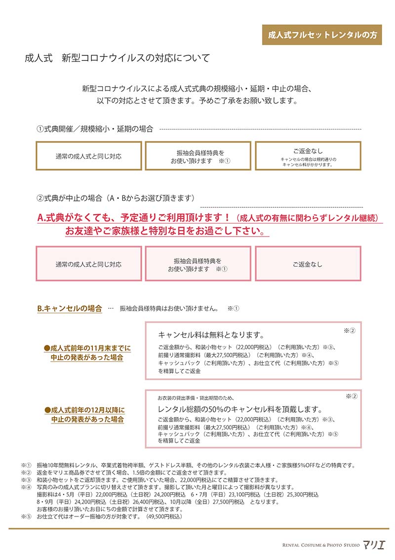 成人式中止の場合