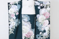 四日市店　1747　深緑　牡丹・鏡・ダマスクス柄　sakura