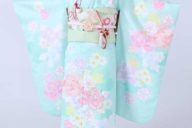 H9594 ﾐﾝﾄｸﾞﾘｰﾝ×白 牡丹に桜