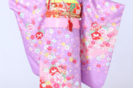 H9643 紫×ﾋﾟﾝｸ暈し 鞠に八重桜