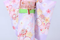 H9644 薄紫 鞠と桜 金駒刺繍