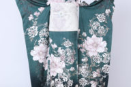 四日市店　F1795　JILL STUART 深緑グラデ ピンクの牡丹と葉